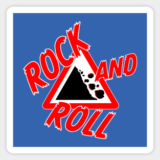 Rock and Roll  Falling rock road sign Magnet